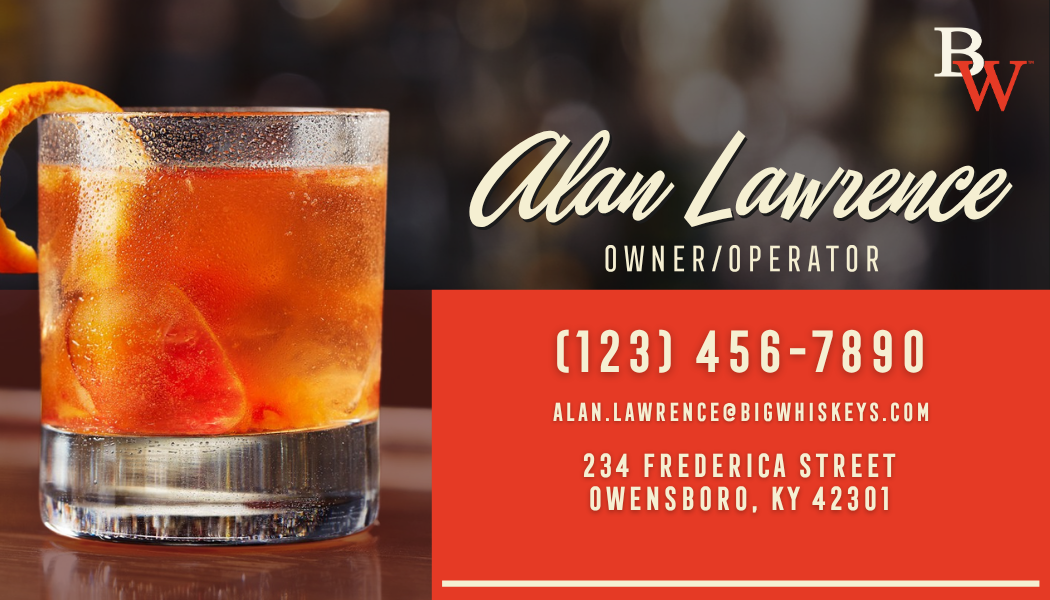 Big Whiskey's American Restaurant & Bar, Business Cards 2