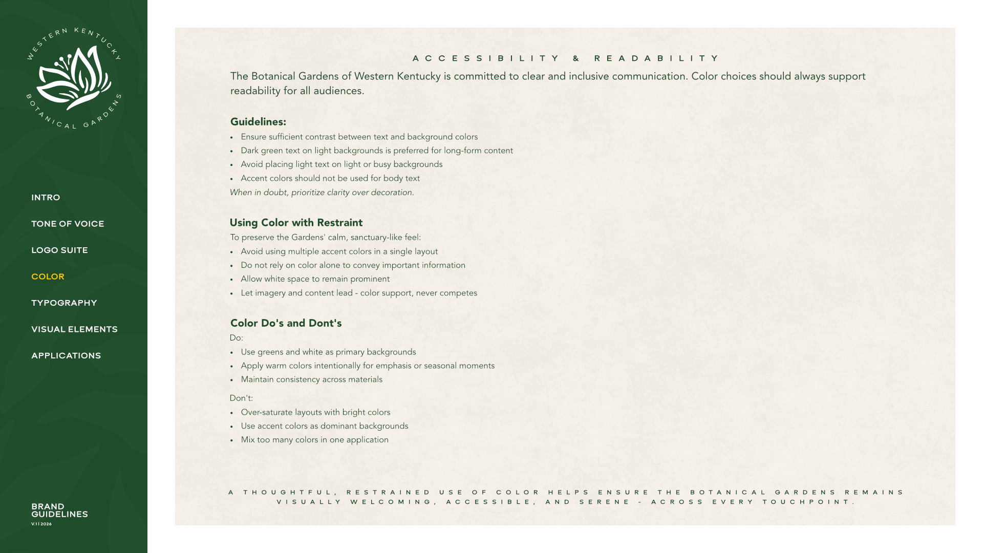 Western Kentucky Botanical Garden, Branding 10